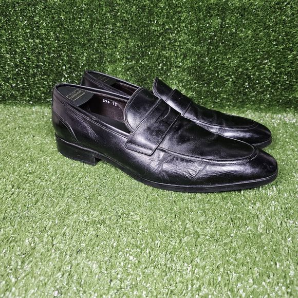 To Boot New York Adam Derrick BlCk Leather Slip‎ On Penny Loafers Mens Size 12 - Picture 1 of 16